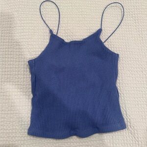 GB Girls Blue Ribbed Sleeveless Crop Top NEVER WORN